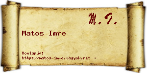 Matos Imre névjegykártya